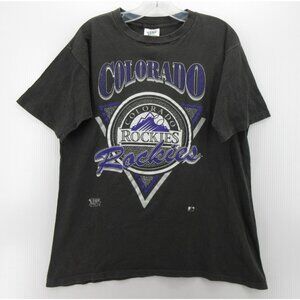 VINTAGE Colorado Rockies Shirt Large Official Fan Baseball 90s USA *